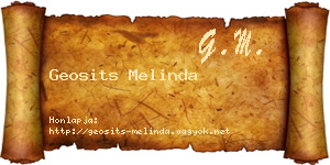 Geosits Melinda névjegykártya
